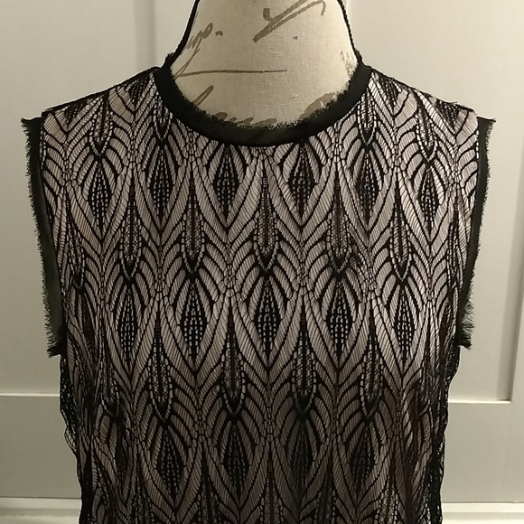 Rachel Roy lace mesh black dress Sz 10 - Picture 2 of 8